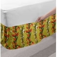 thumbnail image 2 of Floral Bed Skirt, Vertical Strips of Tulips and Daffodils Leafy Botanical, Elastic Bedskirt Dust Ruffle Wrap Around for Bedding Decor, 4 Sizes, Khaki Multicolor, by Ambesonne, 2 of 2