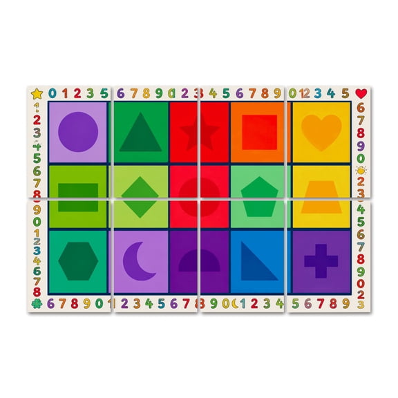8 Panels Art Acoustic Panels Colorful Geometric Shapes Numbers Decorative Soundproof Wall Panels Self Adhesive Sound Absorbing Panels 48"x32" for Recording Studios Home Bedroom