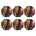 thumbnail image 2 of Saiise 6 Pcs Leather Coasters for Drinks Coaster Sets Drink Table Cup Coasters for Living Room Kitchen Coffee Decor,Chucky, 2 of 8