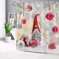 thumbnail image 2 of Christmas Gnome Shower Curtain for Bathroom Decor, Red and Silver Xmas Balls Shower Curtain with Hooks Winter Snowflake Bathroom Shower Curtain Set Christmas Decorations,72L X 72W Inches, 2 of 6