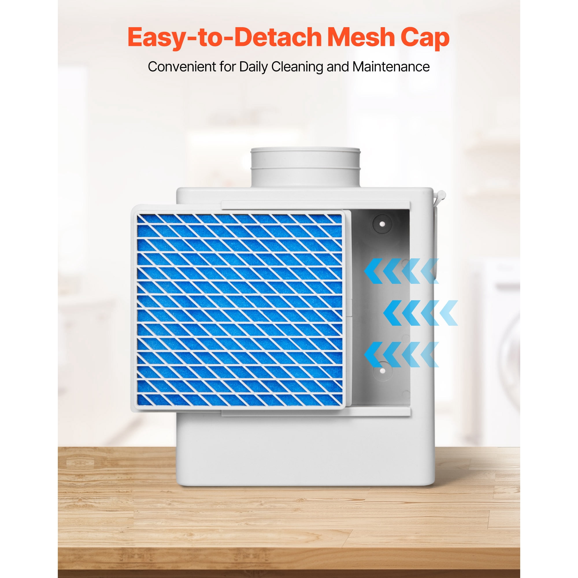 KFFKFF 3-in-1 Indoor Dryer Vent Kit, Durable ABS Material for 4-Inch Exhaust Ports, Overheat Alert System, Detachable Mesh Cap, Multi-Layer Filtration with 4 Extra Pads