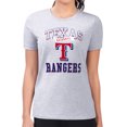 thumbnail image 4 of Women's G-III 4Her by Carl Banks Heather Gray Texas Rangers Super-Slim Fit Lightweight Team Logo Graphic T-Shirt, 4 of 5