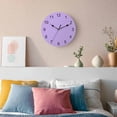 thumbnail image 3 of Wall Clock Lavender Purple Clocks PVC Silent Non-Ticking Battery Operated Decorative Simple Style Round Clock for Home Living Room Kitchen Bedroom Office School Wall Decor 10 Inch, 3 of 9