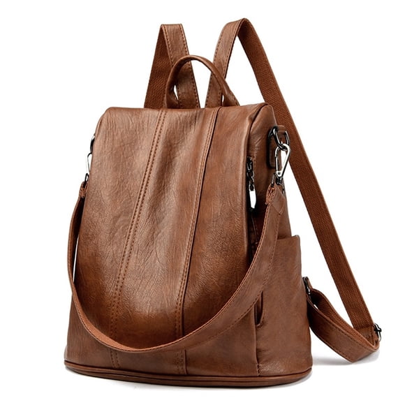 Vintage Leather Backpack for Women, Soft leather Backpack with Pocket Convertible Shoulder backpack(yellow)