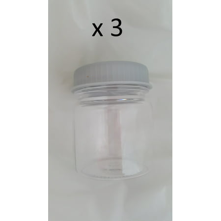(3) Mini Mason Jar with Plastic Lid and Jar, Several Package Choices - Food Storage, Shot Glass, Spice