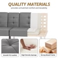thumbnail image 4 of Vineego Modern Faux Leather Convertible Folding Futon Sofa Bed with 2 Cup Holders, Gray, 4 of 7