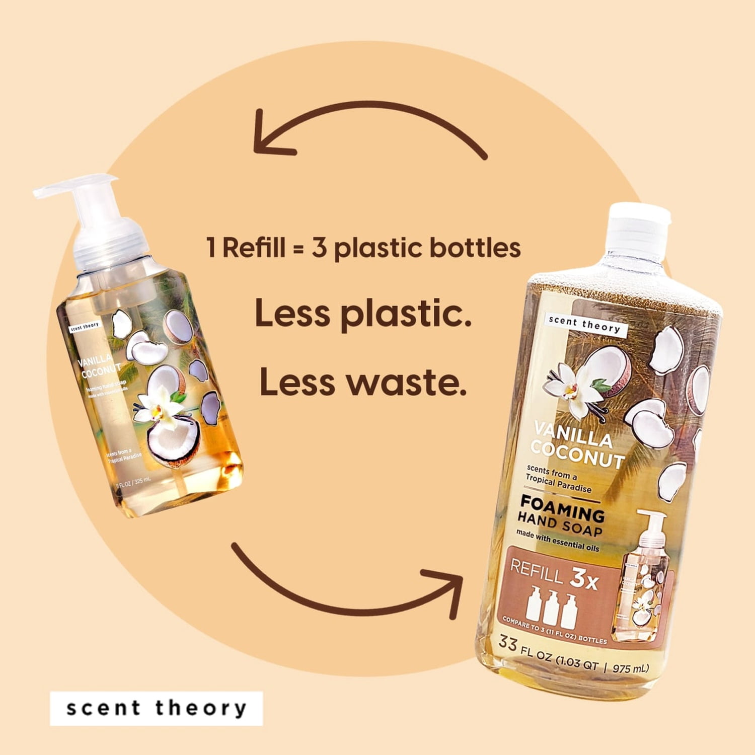 Scent Theory Foaming Hand Soap Refill, Vanilla, 33 fl oz Refill