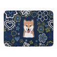 thumbnail image 1 of Carolines Treasures BB5076RUG Tapis en Mousse à Mémoire de Forme Lavable en Machine Fleurs Bleues Shiba Inu, 1 of 4