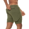 thumbnail image 2 of LYMAYTER Sports Shorts for Men's Double Layer Color Breathable Matching Shorts M-5XL, 2 of 8
