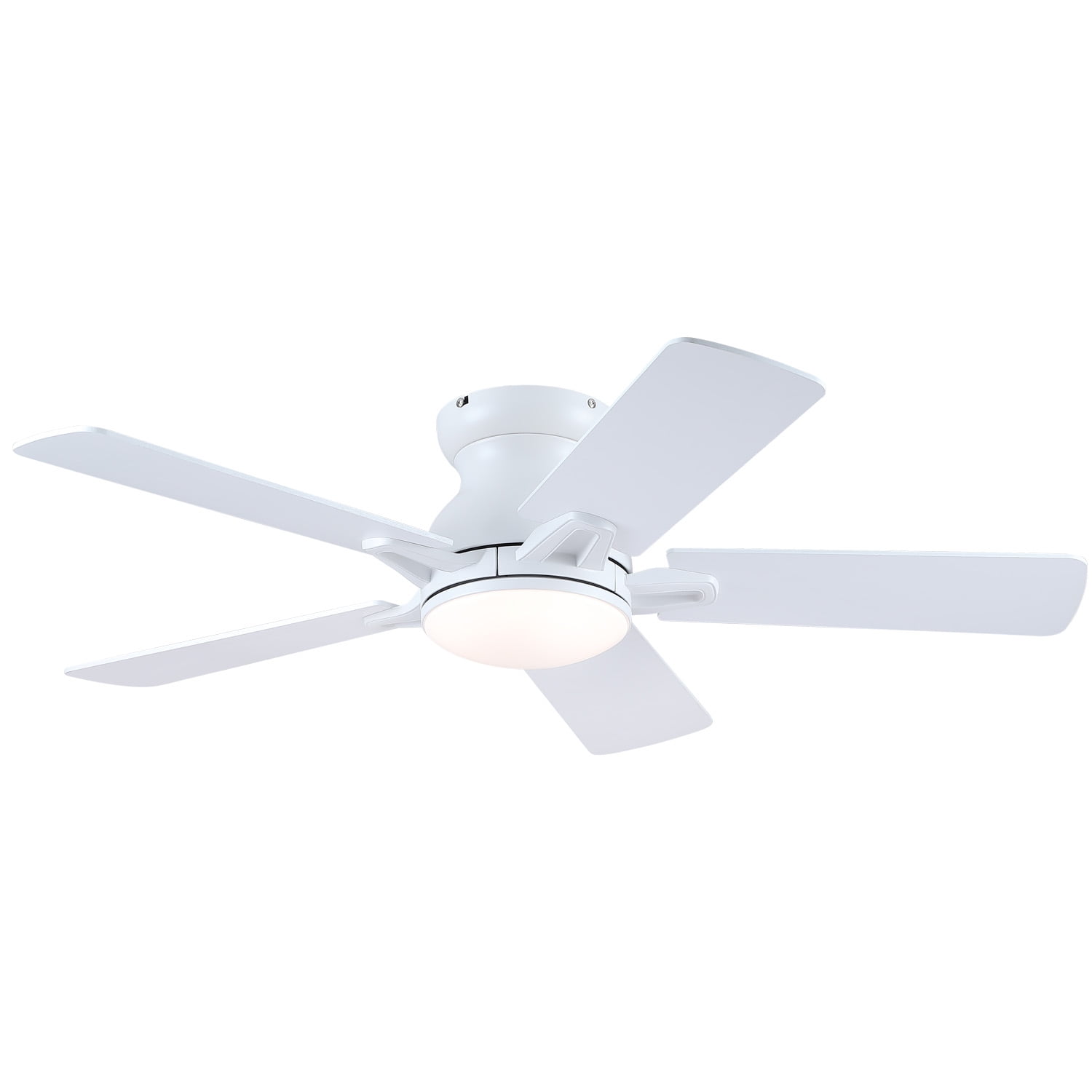 Kviflon 52-Inch Flush Mount Ceiling Fan with Dimmable LED Light, Remote/App Control, 6 Speeds, Low Profile, Energy Efficient