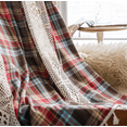 thumbnail image 5 of Boho Curtains Plaids for Bedroom, Semi Blackout Linen Farmhouse Tassels Window Treatment Bohemian Drape, Rod Pocket 1 Panel, 5 of 7