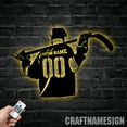 thumbnail image 3 of Craftnamesign Personalized Hockey Metal Sign LED Light, Custom Hockey Player Name Sign Home Decor, 3 of 5