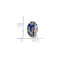 thumbnail image 3 of Solid 925 Sterling Silver Blue / Pink Hand-blown Glass Bead Small Charm Tiny Pendant - 13mm x 7mm, 3 of 4