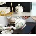 thumbnail image 6 of Tea Set 22-Piece Porcelain Ceramic Coffee Tea Gift Sets Cups Saucer Service for 6 Teapot Sugar Bowl Creamer Pitcher and Teaspoons, 6 of 9