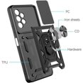 thumbnail image 2 of Case for Samsung Galaxy A13 4G (Not 5G) with Slide Camera Cover, Heavy Duty Military Grade Protection Phone Case Built-in 360° Rotate Ring Stand for Samsung Galaxy A13 4G SJ Green, 2 of 8