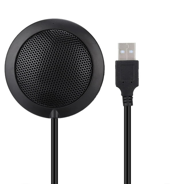 Micrófono ASHATA Negro USB 2.0 Omnidireccional para Computadora y Conferencias