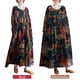 thumbnail image 5 of Vestido vintage suelto con estampado de bolsillos Vestido de manga larga con cuello en O Irfora  Vestido de mujer, 5 of 7