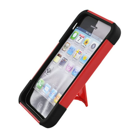 Insten Hard Hybrid Plastic Silicone Case with stand for iPhone