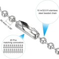 thumbnail image 2 of HLONK Stainless Steel Dog Tag Chain Small Ball Beaded Chain with 20 Matching Connectors Silver Color Metal Pull Chain Metal Necklace Chains for Keychain Rings DIY Crafts Tag Chain Making, 2 of 7