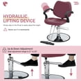 thumbnail image 4 of CL.HPAHKL Barber Chair Hair Salon Chair, Heavy Duty Hydraulic Pump Shampoo Chair, 360° Rotation, Height Adjustable Hair Stylist Chair, Burgundy, 4 of 7