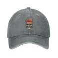 thumbnail image 2 of XMXT Cotton Baseball Cap, Cartoon King Skull Print Mens Baseball Hats, Gray, 2 of 9
