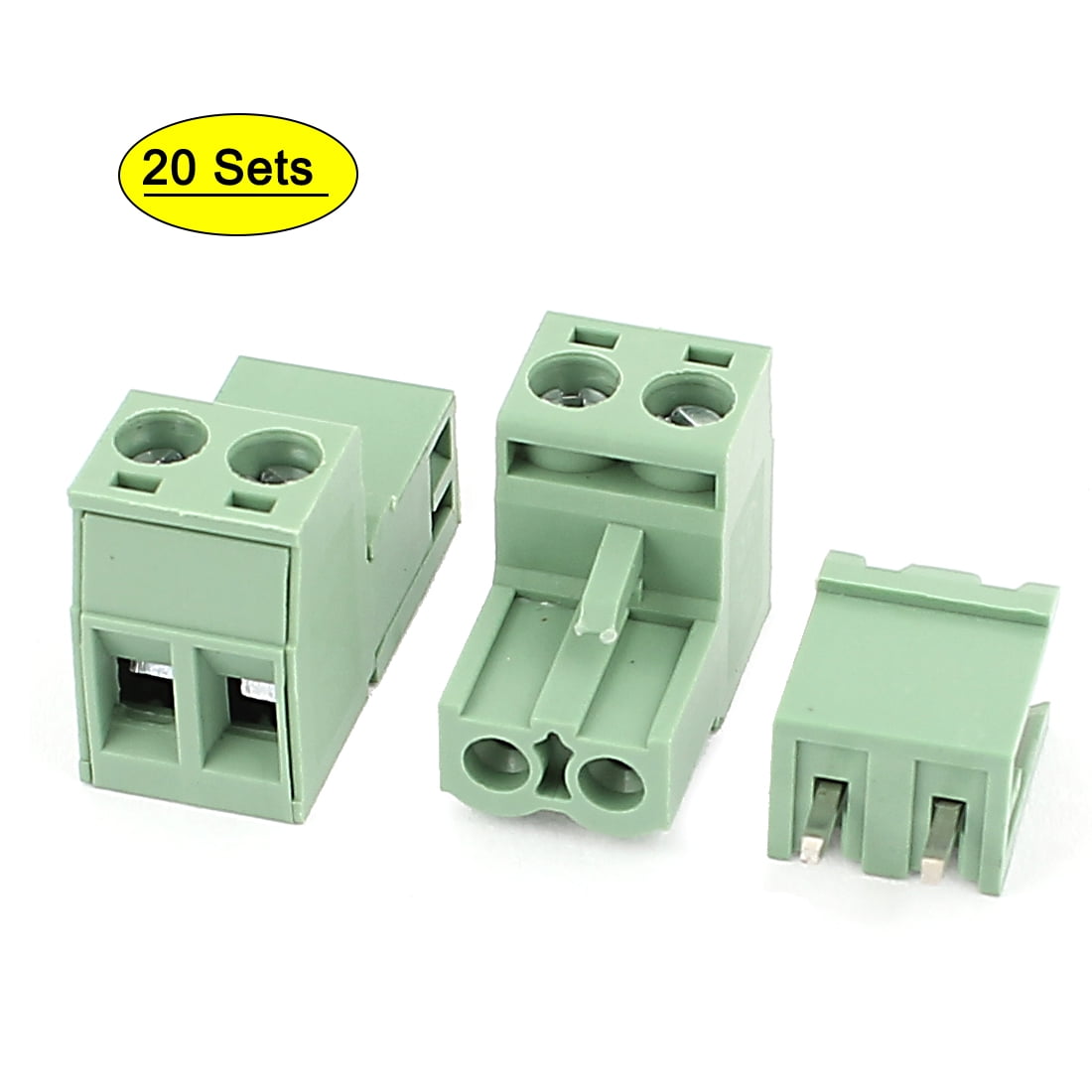 300V 10A 5.08mm 12-Position Pluggable Green Plastic Screw Terminal Block 