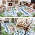 thumbnail image 5 of Summer Slippers Area Rugs 5'x7', Small Throw Rugs for Laundry Room Playroom, Tropical Botanical Palm Leaves Blue Plaid Indoor Outdoor Rug Non-Slip Low Pile Carpet Runner Reversible Floor Mats, 5 of 8