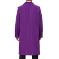 thumbnail image 3 of INSPIRE CHIC Winter Overcoat for Men's Single Breasted Notch Lapel Business Trench Coats 2XL Purple-New, 3 of 6