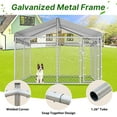 thumbnail image 4 of HITTITE Extra Large Outdoor Dog Kennel, 10x10x6.56ft Anti-Rust Dog Kennel Outside with Roof, Galvanized Chain Link Dog Runs for Outside with Secure Lock, 4 of 9