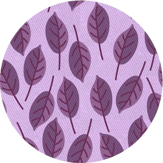 Ahgly Company Machine Washable Indoor Round Transitional Pastel Purple Pink Area Rugs, 3' Round