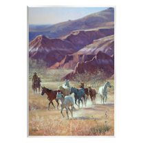 Stupell Industries Horses in Canyon Landscape Animals & Insects Painting Unframed Art Print Wall Art, 10 x 15