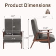 thumbnail image 6 of CoVibrant Adjustable Reclining Accent Chair, 8.66" Ultra Thick Cushion Lounge Chair with Waist Support Pillow for Living Room Home Office, Dark Gray, 6 of 9