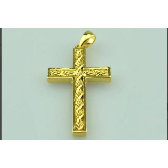 18K Gold Plated Rope cross Charm