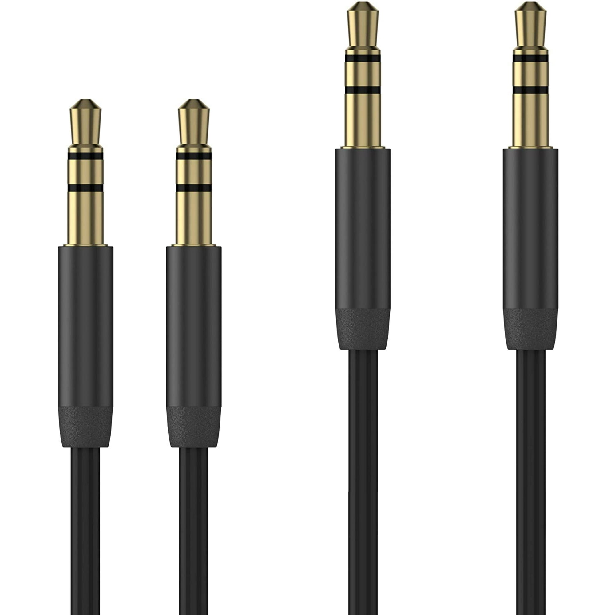 Aux Cable Audio Cord for Car (2 Pack) by TalkWorks 6ft