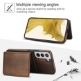 thumbnail image 2 of Decase for Samsung Galaxy S22 Flip PU Leather Back Cover with 2-in-1 Detachable Magnetic Wallet with 5 Card Slots Compatible Mag-Safe and RFlD Blocking Kickstand and Wireless Charging,Brown, 2 of 5