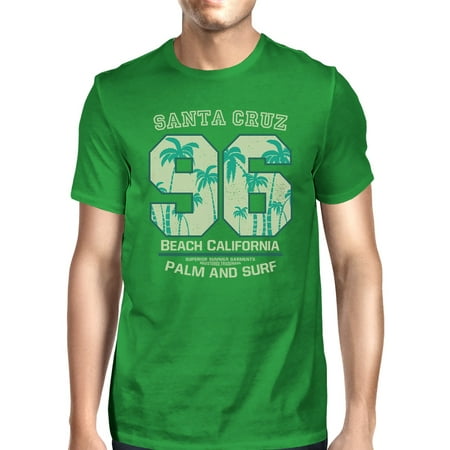 365 Printing Santa Cruz Beach California Men Green Tee Short Sleeve Summer