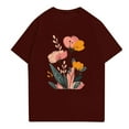 thumbnail image 4 of NAMTYQX True Classic T Shirts for Men Lightweight Patterned Casual Round Neck Bohemian Baggy Plus Size Short Sleeve Comfort Cool Mens Hawaiian Shirts Short Sleeve Wine Size M, 4 of 5