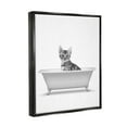 thumbnail image 3 of Stupell Industries Kitten In Bathroom Tub Animal Animals & Insects Painting Black Floater Framed Art Print Wall Art, 3 of 6
