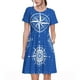 thumbnail image 1 of Disketp Compass para Vestido de Manga Corta para Mujeres, Vestidos de Verano para Mujeres, Casual y Holgado para la Playa, 1 of 6