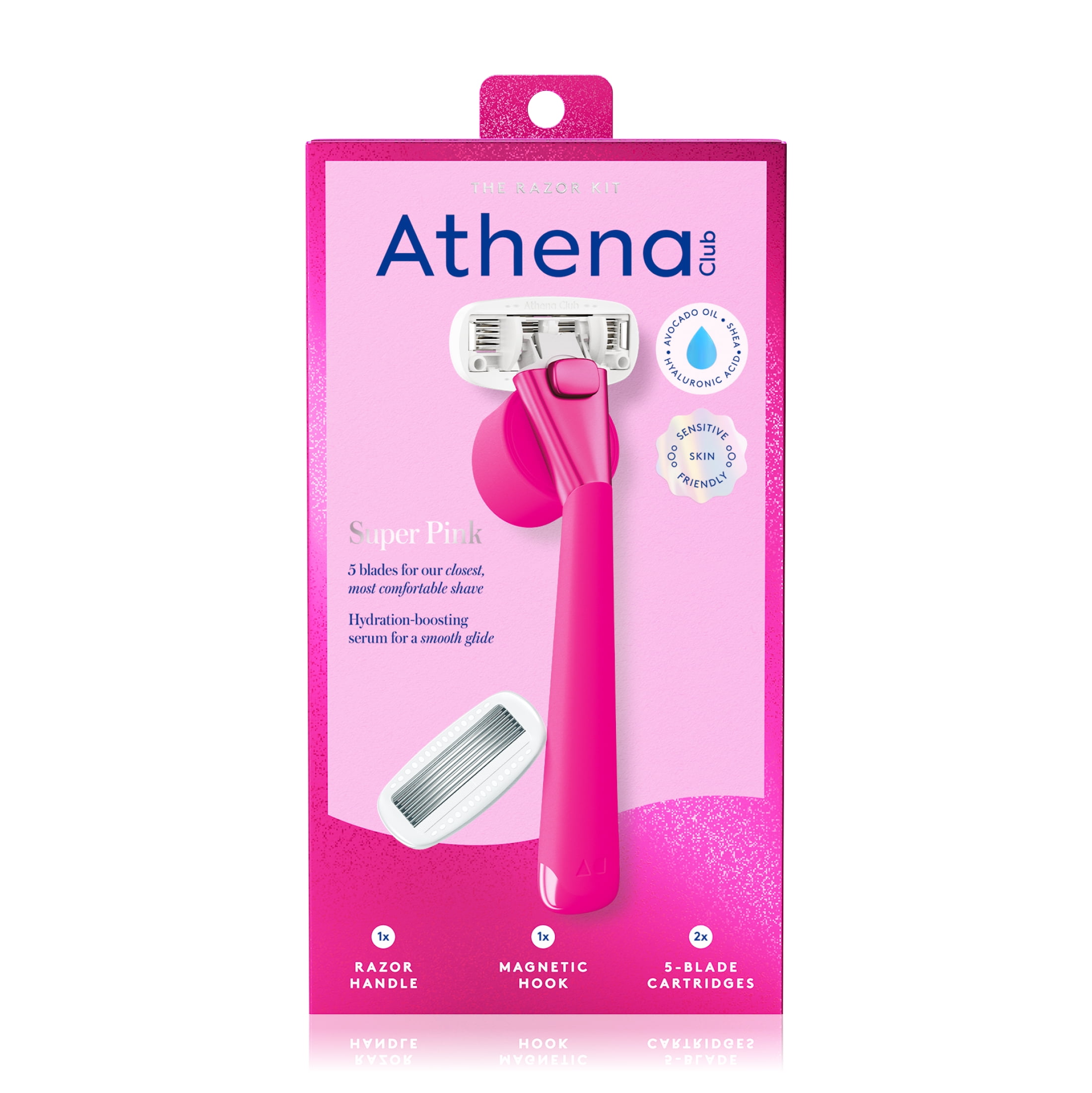 2 Pack) Athena Club 5-Blade Women's Razor Kit - 1 Handle, 2 Blade