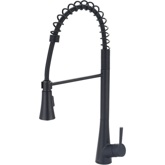 Olympia Faucets K-5010-MB I2 1.5 GPM Single Hole Pre-Rinse Kitchen Faucet - Black
