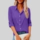 thumbnail image 2 of Camisas de Manga Larga para las Mujeres Botón de Solapa de Ajuste Suelto Delantero Blusa de Túnica de Imitación de Lino, Camisas de Manga Larga para las Mujeres Bajo Scrubs, 2 of 8