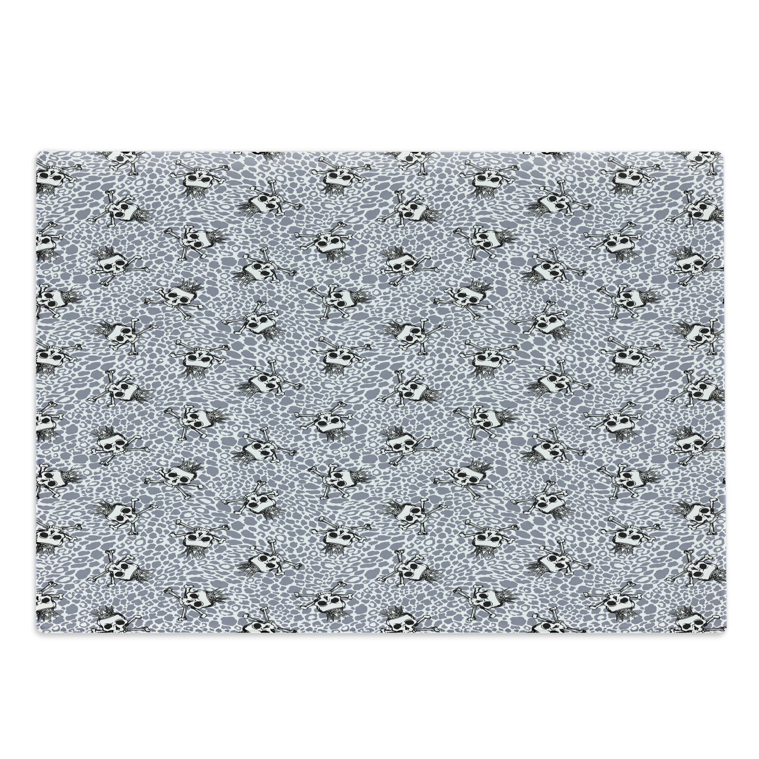 Skull Cutting Board, Crowned Skull Crossbones Illustration Against ...