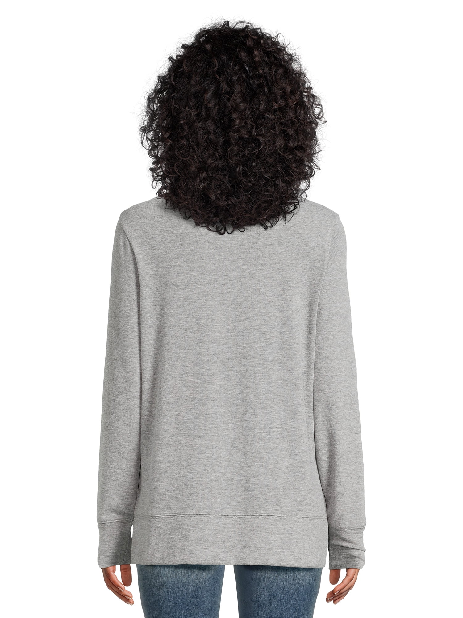 Women's Christmas Ho Ho Ho Long Sleeve Top, Winter Hacci Knit Sweater from Holiday Time, Sizes S-XXXL
