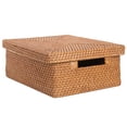thumbnail image 2 of Loma Rectangular Rattan Storage Box and Decorative Shelf Storage Basket with Lid, 2 of 25