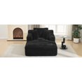 thumbnail image 5 of Luxurious Black Corduroy Chaise Lounge Sofa Bed - 48.8" Wide Upholstered Sleeper Couch with Removable Pillows for Modern Living Rooms &amp; Bedrooms, 5 of 63