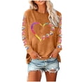 thumbnail image 2 of Aloohaidyvio Valentines Day Shirts Women Love Heart Graphic Valentines Shirt Casual Valentines Long Sleeve Pullover Top, 2 of 4