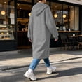 thumbnail image 5 of Perfectbot Women's Full Zip Maxi Length Hooded Sweatshirt Coat, Oversized Drop Shoulder Long Hoodie Duster Jacket, 5 of 7