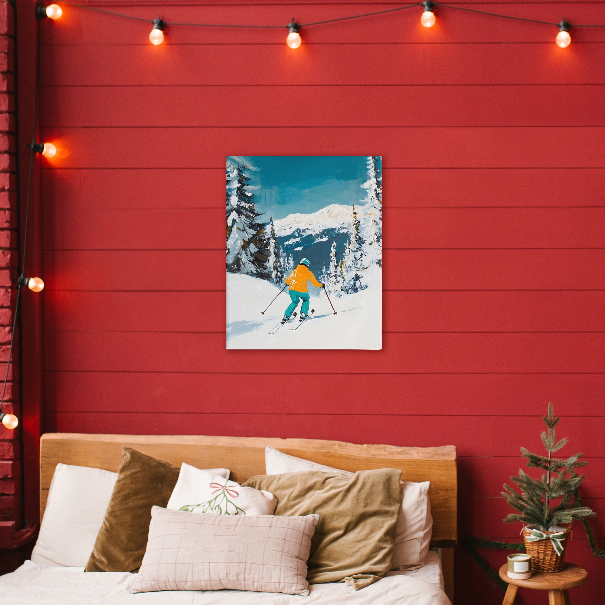 Stupell Industries Downhill Skier on Mountain Canvas Wall Art, design by The Prints Vibe