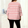 thumbnail image 5 of purcolt Women's Striped Oversized T Shirts 3/4 Sleeve Plus Size Tops Summer Casual Crew Neck Loose Fit Tunic Tops, 5 of 7